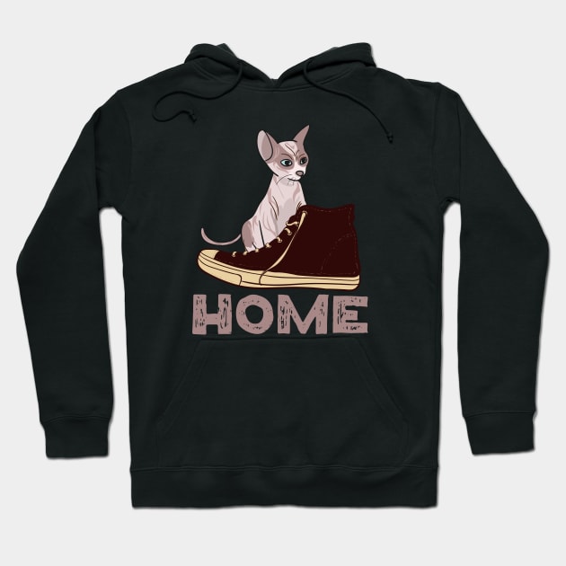 Home is where cat wants to be, even the fluff owner shoes Hoodie by alcoshirts